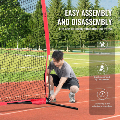 VEVOR Barricade Backstop Net, αθλητικό δίχτυ 16x10 ft με μπάλα, φορητός εξοπλισμός εξάσκησης με τσάντα μεταφοράς, οθόνη προστασίας για προπόνηση χόκεϊ ποδοσφαίρου Baseball Softball Lacrosse, για πίσω αυλή