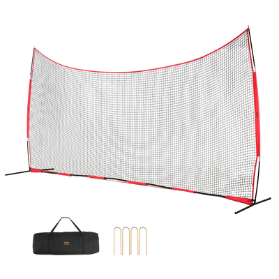 VEVOR Barricade Backstop Net, αθλητικό δίχτυ 20x10 ft με μπάλα, φορητός εξοπλισμός εξάσκησης με τσάντα μεταφοράς, οθόνη προστασίας για προπόνηση ποδοσφαίρου λακρός ποδοσφαίρου Baseball για χόκεϊ στο πίσω μέρος
