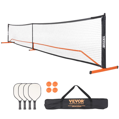 Σετ διχτυών VEVOR Pickleball, φορητό σύστημα Pickleball ρυθμιζόμενου μεγέθους 22 FT με τσάντα μεταφοράς και μπάλες και κουπιά, σταθερό μεταλλικό πλαίσιο ανθεκτικό στις καιρικές συνθήκες και ισχυρό δίχτυ PE, για υπαίθριο δρόμο πίσω αυλής
