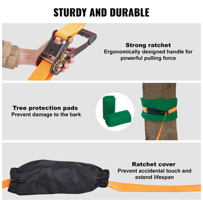 Κιτ VEVOR Slackline με γραμμή προπόνησης, εξοπλισμός 60 ποδιών Backyard Slack Line, Εύκολη εγκατάσταση Σφιχτό σχοινί για ενήλικες για παιδιά, πλήρες σετ Slackline με προστατευτικά δέντρων, γυμναστής βραχιόνων, τσάντα μεταφοράς και οδηγίες