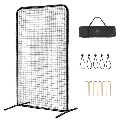 VEVOR I Screen Baseball για Batting Cage, 7x4 ft Baseball Softball Screen Safety, Body Protector Φορητή οθόνη κτύπημα με τσάντα μεταφοράς και πάσσαλοι εδάφους, Heavy Duty Pitching Net for Pitchers Protection
