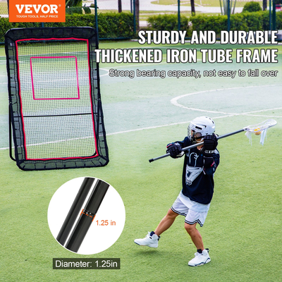 VEVOR Lacrosse Rebounder για Backyard, 5x7 Ft Volleyball Bounce Back Net, Pitchback Throwback Baseball Softball Return Training Screen, Ρυθμιζόμενη γωνία σκοποβολής Πρακτική Τείχος προπόνησης με στόχο