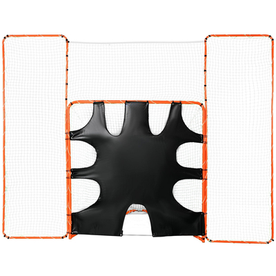 VEVOR 3-IN-1 Lacrosse Goal with Backstop and Target, 12&#039; x 9&#039; Lacrosse Net, Steel Frame Backyard Lacrosse Rebounder Equipment, Γρήγορη και εύκολη εγκατάσταση εκπαιδευτικό δίχτυ, ιδανικό για προπόνηση ενηλίκων νέων, πορτοκαλί
