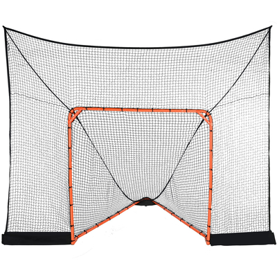 VEVOR Γκολ για χόκεϊ και λακρός Backstop με εκτεταμένη κάλυψη, δίχτυ λακρός 12&#039; x 9&#039;, δίχτυ προπόνησης ολοκληρωμένων αξεσουάρ, Γρήγορη εύκολη εγκατάσταση Εξοπλισμός λακρός στο πίσω μέρος, ιδανικό για προπόνηση ενηλίκων νέων