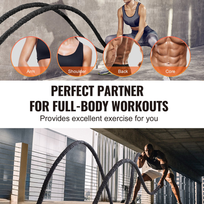 VEVOR Battle Rope 1,5&quot; 30 Ft Γυμναστική Προπόνηση Ενδυνάμωσης Σχοινί γυμναστικής