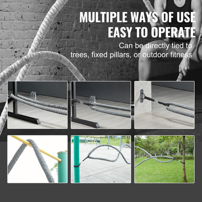 VEVOR Battle Rope 1,5&quot; 30 Ft Γυμναστική Προπόνηση Ενδυνάμωσης Σχοινάκι γυμναστικής