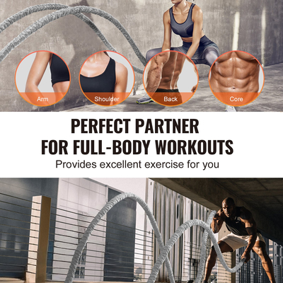 VEVOR Battle Rope 1,5&quot; 30 Ft Γυμναστική Προπόνηση Ενδυνάμωσης Σχοινάκι γυμναστικής