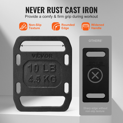 VEVOR Χυτοσίδηρο Ruck Weights for Rucking Weight Plate with Handle 10LB Pairs