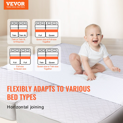 VEVOR Bed Bridge Κιτ σύνδεσης κρεβατιού king size Μεταλλική πόρπη &amp; τσάντα αποθήκευσης 100&quot; L x 24&quot; W