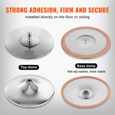 VEVOR Professional Dancing Pole, Spinning Static Dancing Pole Kit, Φορητό αφαιρούμενο κοντάρι, 45mm βαρέως τύπου κοντάρι από ανοξείδωτο ατσάλι, κοντάρι γυμναστικής με ρυθμιζόμενο ύψος, για γυμναστική στο σπίτι στο σπίτι, ασημί