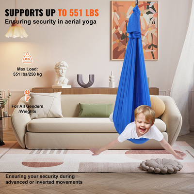 VEVOR Sensory Swing για Παιδιά, 3,1 Yards, Therapy Swing για παιδιά με Ειδικές Ανάγκες, Cuddle Swing Εσωτερική αιώρα εξωτερικού χώρου για Παιδί &amp; Ενήλικες με Αυτισμό, ΔΕΠΥ, Aspergers, Αισθητηριακή ολοκλήρωση, Μπλε