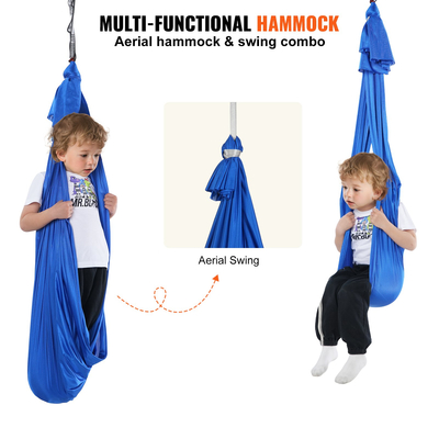 VEVOR Sensory Swing για Παιδιά, 3,1 Yards, Therapy Swing για παιδιά με Ειδικές Ανάγκες, Cuddle Swing Εσωτερική αιώρα εξωτερικού χώρου για Παιδί &amp; Ενήλικες με Αυτισμό, ΔΕΠΥ, Aspergers, Αισθητηριακή ολοκλήρωση, Μπλε