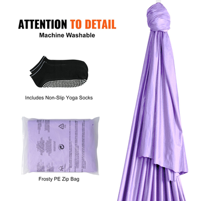 VEVOR Aerial Yoga Hammock &amp; Swing, 4,4 Yards, Yoga Starter Kit με 100gsm Nylon Fabric, Full Rigging Hardware και Easy Set-up Guide, Antigravity Flying for All Levels Fitness Bodybuilding, Purple