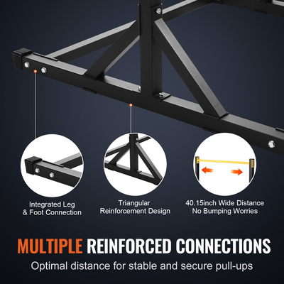 VEVOR Power Tower Dip Station, ρυθμιζόμενο ύψος 8 επιπέδων Stand Bar Pull Up, Πολυλειτουργικός εξοπλισμός προπόνησης δύναμης, Home Gym Fitness Dip Bar Station, χωρητικότητα βάρους 330 LBS, Μαύρο &amp; κίτρινο