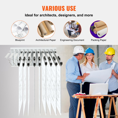 VEVOR Βάση τοίχου Blueprint Storage Rack Στήριγμα σχεδιαγράμματος με 12 βραχίονες περιστροφής