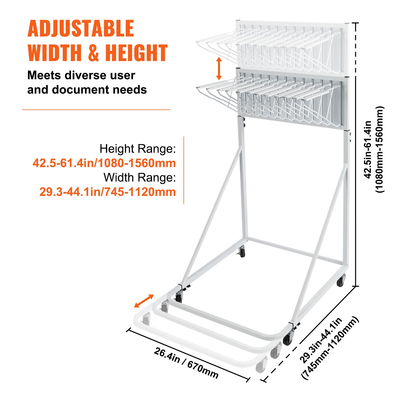 VEVOR Mobile Blueprint Storage Rack Στήριγμα με 12 Pivot Brackets 240 lbs