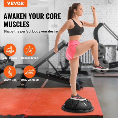 VEVOR 23&quot; Half Exercise Ball Trainer Yoga Balance Stability Band Resistance Ball