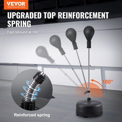 Τσάντα μποξ VEVOR, τσάντα πυγμαχίας Reflex για εφήβους και ενήλικες, ρυθμιζόμενο ύψος σετ τσάντα ελεύθερης στάσης με γάντια και βάση του μποξ, τσάντα ταχύτητας για προπόνηση, εξοπλισμός πυγμαχίας, ανακούφιση από άγχος και γυμναστική