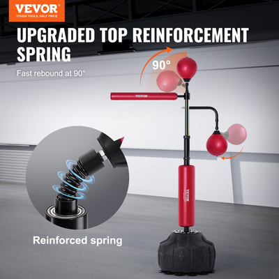 VEVOR Boxing Speed ​​Trainer, Punching Bag με βάση, Reflex Boxing Bag για εφήβους και ενήλικες, ρυθμιζόμενο ύψος σετ τσάντα φόρτισης ελεύθερης στάσης με γάντια, τσάντα ταχύτητας προπόνησης για προπόνηση στο σπίτι, κόκκινο