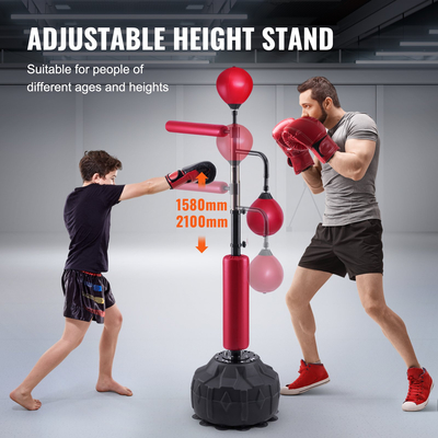 VEVOR Boxing Speed ​​Trainer, Punching Bag με βάση, Reflex Boxing Bag για εφήβους και ενήλικες, ρυθμιζόμενο ύψος σετ τσάντα φόρτισης ελεύθερης στάσης με γάντια, τσάντα ταχύτητας προπόνησης για προπόνηση στο σπίτι, κόκκινο