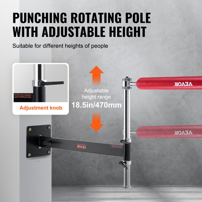 VEVOR Wall Mount Boxing Spinning Bar, Ρυθμιζόμενη Spinning Bar, Boxing Speed ​​Trainer με γάντια, Red Reflex Boxing Bar, Boxing Training Equipment for Kickboxing, MMA, Stress Relief &amp; Fitness