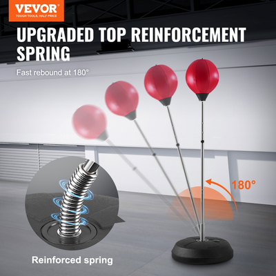 Τσάντα του μποξ VEVOR, τσάντα πυγμαχίας Reflex για παιδιά και ενήλικες, ρυθμιζόμενο ύψος σετ τσάντα ελεύθερης στάσης με γάντια και βάση του μποξ, τσάντα ταχύτητας προπόνησης για προπόνηση στο σπίτι στο γυμναστήριο, ανακούφιση από άγχος και φυσική κατάσταση