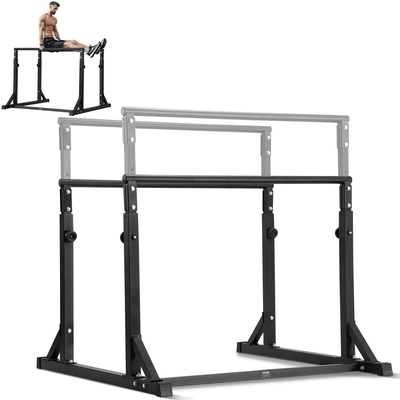 VEVOR Dip Bar, χωρητικότητα 800 lbs, Heave Duty Dip Stand Stand με ρυθμιζόμενο ύψος, Fitness Workout Dip Bar Station Stabilizer Parallette Push Up Stand, Παράλληλες μπάρες για προπόνηση δύναμης στο σπίτι Γυμναστήριο