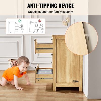 Συρταριέρα VEVOR Rattan Dresser Natural Rattan Closet Dresser 7 Συρτάρια για υπνοδωμάτιο