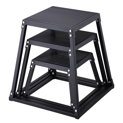 VEVOR Plyometric Jump Boxes, 12/18/24 Inch Plyo Box, Platform and Jumping Agility Box, Anti-slip Fitness Exercise Step Up Box for Home Gym Training, Conditioning Strength Training, Μαύρο