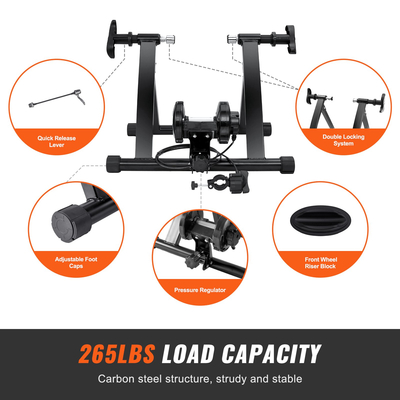 Βάση γυμναστικής ποδηλάτου VEVOR, μαγνητική σταθερή βάση ποδηλάτου για τροχούς 26&quot;-29&quot;, 8 ρυθμίσεις αντίστασης, κινητήρας χαμηλού θορύβου, Protable για άσκηση σε εσωτερικούς χώρους, με μοχλό γρήγορης αποδέσμευσης και ανύψωση μπροστινού τροχού