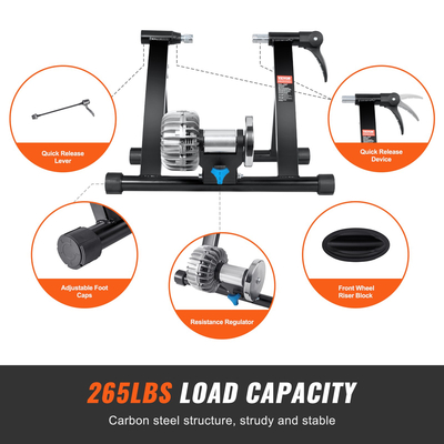 VEVOR Bike Trainer Stand, Fluid Stationary Bike Stand για τροχούς 26&quot;-29&quot;, Flywheel μείωσης θορύβου, φορητή βάση ποδηλασίας για άσκηση ιππασίας σε εσωτερικούς χώρους, με μοχλό γρήγορης αποδέσμευσης &amp; ανύψωση μπροστινού τροχού