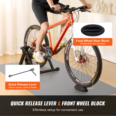 VEVOR Bike Trainer Stand, Fluid Stationary Bike Stand για τροχούς 26&quot;-29&quot;, Flywheel μείωσης θορύβου, φορητή βάση ποδηλασίας για άσκηση ιππασίας σε εσωτερικούς χώρους, με μοχλό γρήγορης αποδέσμευσης &amp; ανύψωση μπροστινού τροχού