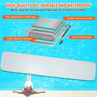 VEVOR 16FT Air Track Φουσκωτό Προπόνηση Γυμναστικής Πτυσσόμενο χαλάκι γυμναστικής με αντλία