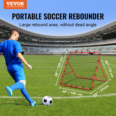 VEVOR Soccer Rebounder Rebound Net, Kick-Back 39&quot;x39&quot;, φορητά δώρα προπόνησης ποδοσφαίρου, πλήρως ρυθμιζόμενο δίχτυ γωνιών, βοηθήματα και εξοπλισμός για παιδιά, εφήβους και όλες τις ηλικίες, Εύκολη ρύθμιση και τέλεια αποθήκευση