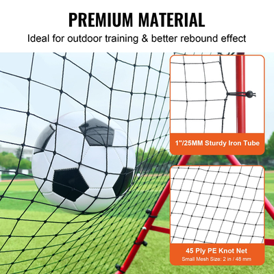VEVOR Soccer Rebounder Rebound Net, Kick-Back 39&quot;x39&quot;, φορητά δώρα προπόνησης ποδοσφαίρου, πλήρως ρυθμιζόμενο δίχτυ γωνιών, βοηθήματα και εξοπλισμός για παιδιά, εφήβους και όλες τις ηλικίες, Εύκολη ρύθμιση και τέλεια αποθήκευση