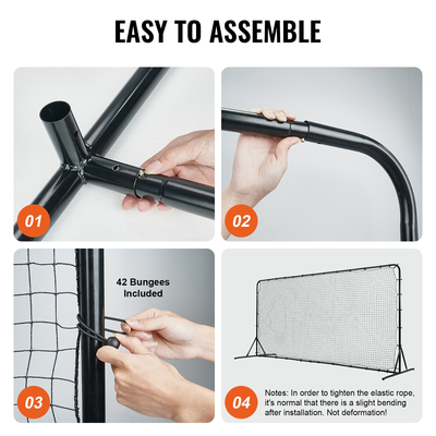 VEVOR Soccer Rebounder Net, Iron Soccer Training Equipment 12x6FT, Δώρο προπόνησης αθλητικού ποδοσφαίρου με φορητή τσάντα, Volleyball Rebounder Wall Τέλειο για εξάσκηση στην πίσω αυλή, ατομική προπόνηση, πάσα