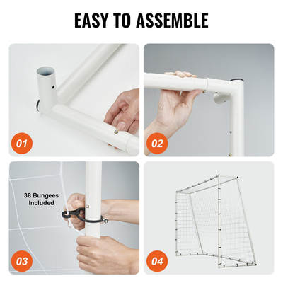 VEVOR Soccer Rebound Trainer, 8x6FT Iron Soccer Training Equipment, Sports Football Rebounder Wall με δίχτυ και γκολ διπλής όψης, ιδανικό για εξάσκηση στην πίσω αυλή, ατομική προπόνηση, πάσα