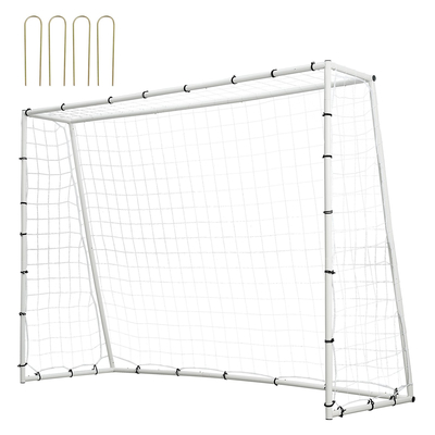 VEVOR Soccer Rebound Trainer, 8x6FT Iron Soccer Training Equipment, Sports Football Rebounder Wall με δίχτυ και γκολ διπλής όψης, ιδανικό για εξάσκηση στην πίσω αυλή, ατομική προπόνηση, πάσα