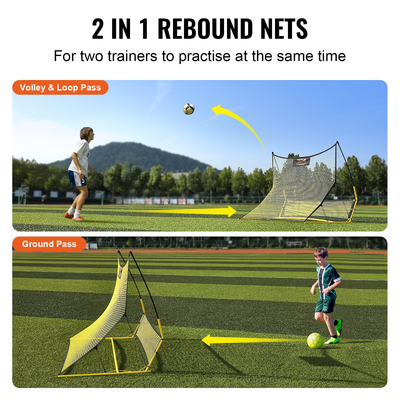 VEVOR Soccer Trainer, 2-ΣΕ-1 φορητό δίχτυ ποδοσφαίρου Rebounder, 72&quot;x51&quot; Iron Εξοπλισμός εξάσκησης ποδοσφαίρου, Τοίχος αθλητικού ποδοσφαίρου Rebounder με φορητή τσάντα, Ιδανικό για ομαδική προπόνηση, πάσο, βόλεϊ