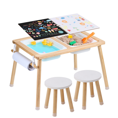 VEVOR Kids Sensory Τραπέζι &amp; Καρέκλα Τραπέζι Sand Water Play με 2 κάδους αποθήκευσης
