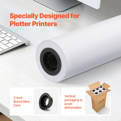 Χαρτί VEVOR ευρείας μορφής Plotter Paper 6 Rolls 24 in x 150 ft CAD Bond Rolls