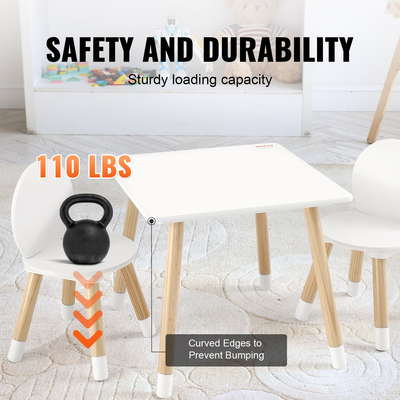 VEVOR Σετ Παιδικό Τραπέζι και 2 Καρέκλες, Σετ Τραπέζι και Καρέκλα για νήπια, Τραπέζι Πολλαπλών Δραστηριοτήτων για Παιδιά για Τέχνη, Χειροτεχνία, Ανάγνωση, Μάθηση