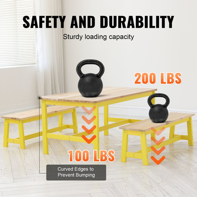 VEVOR Παιδικό σετ τραπεζιού και πάγκου για νήπια Σετ τραπεζιού και καρέκλας 3 τεμαχίων για χειροτεχνίες τέχνης