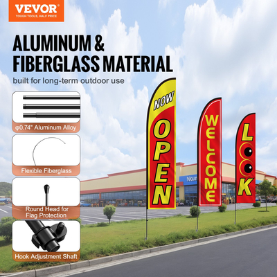 VEVOR Open Flags for Business Advertising Feather Flag Kit Open Look Καλώς ορίσατε