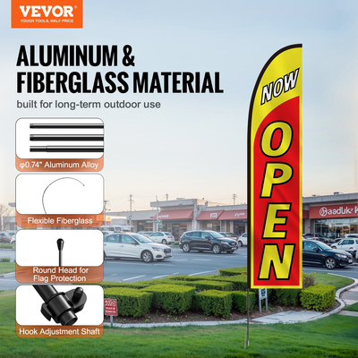 VEVOR Ανοιχτές σημαίες για διαφημιστικές σημαίες επιχειρήσεων για σημαίες και στύλο εξωτερικού πανό