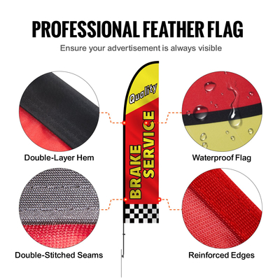 VEVOR Auto Repair Advertising Feather Flag Kit Swooper Flags and Poles 16,3 FT