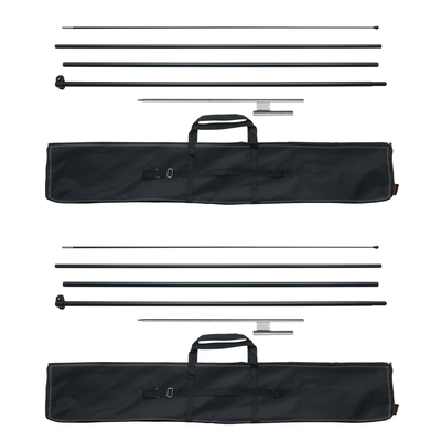 VEVOR Feather Flag Pole Kit 2 Packs Swooper Flag Pole 16,3 ft with Ground Stakes