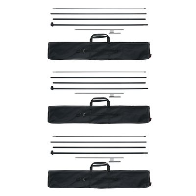 VEVOR Feather Flag Pole Kit 3 Packs Swooper Flag Pole 16,3 ft with Ground Stakes