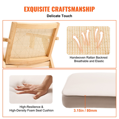 Καρέκλα VEVOR Rattan, Μοντέρνα Καρέκλα Τραπεζαρίας Mid Century με υποβραχιόνιο, Επενδυμένη Καρέκλα με Πλάτη Rattan, Ρετρό Καρέκλα Κουζίνας Rattan Τραπεζαρίας για Σαλόνι, Υπνοδωμάτιο, Αναγνωστήριο και Γραφείο, Μπεζ