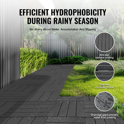 VEVOR Interlocking Deck Tiles 36 Pack 12&quot;x12&quot; Plastic for Orch Dark Grey